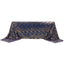 Mesh 90"x156" Rectangle Tablecloth Royal Blue/Gold - Wave Sequin Embroidered Table Cover