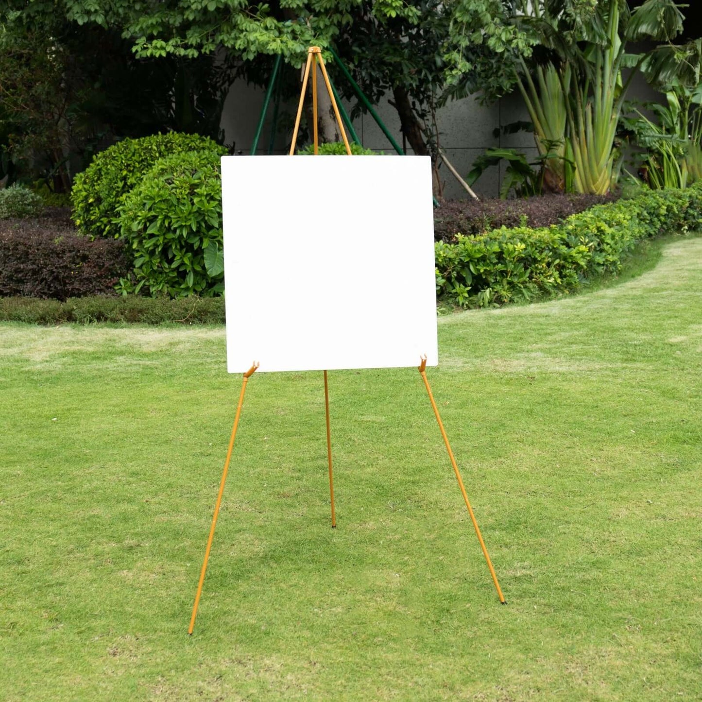 65" Gold Metal Sign Holder Easel Stand, Collapsible Tripod Stand