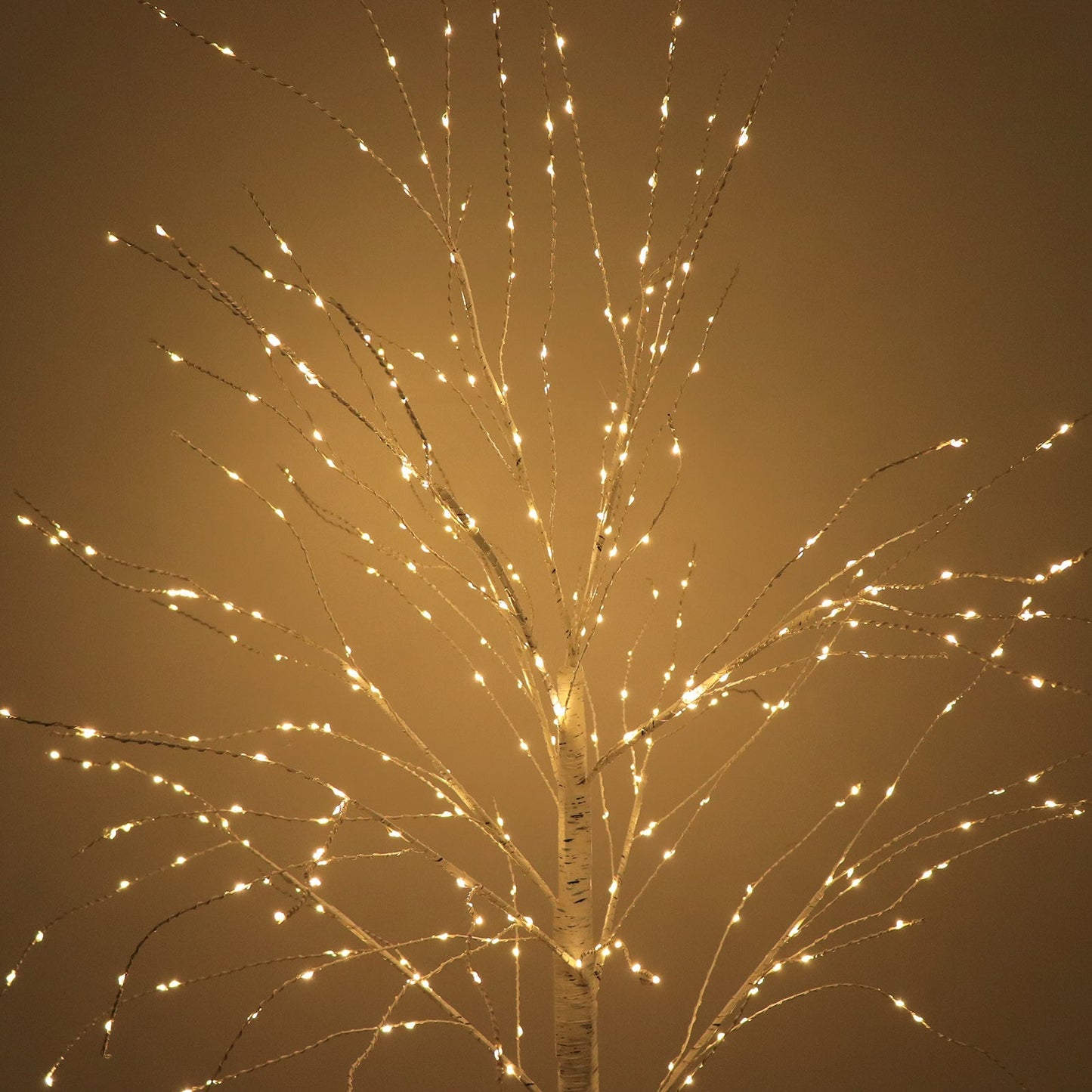 350 LED Lighted Birch Tree Design Warm White - Plug-in Remote Timer Lights with Detachable Base 6ft