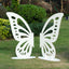 Freestanding Wooden Butterfly Wings Backdrop, Large Butterfly Cut-Out Stand Photo Prop - White, 4.5ftx3.5ft
