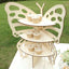3-Tier Wooden Cupcake Stand Butterfly Design Natural - Rustic Dessert Display Shelf Rack 24"