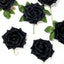 24 Roses 5" Black Artificial Foam Flowers With Stem Wire and Leaves