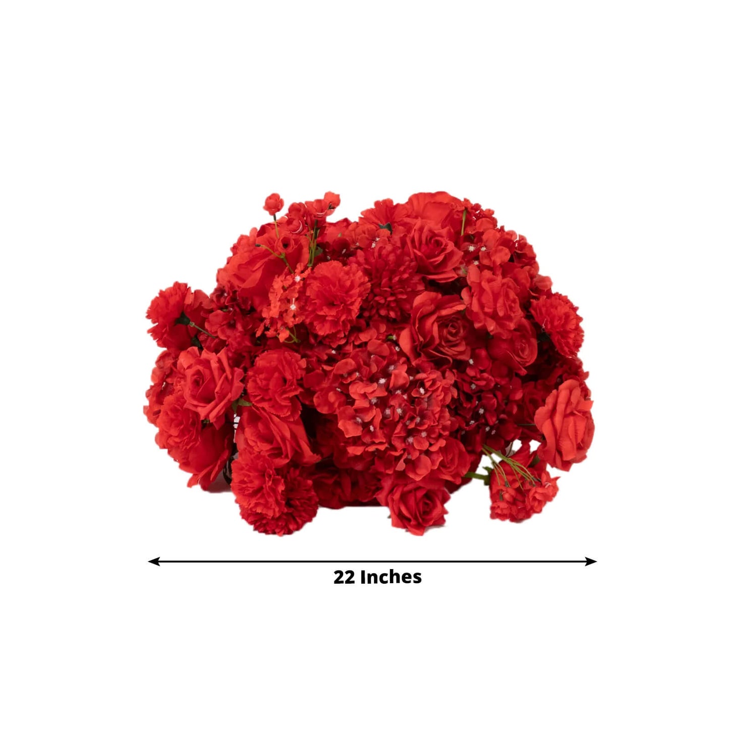 22-Inch Red Silk Flower Grand Centerpiece â€“ Pre-Arranged Artificial Rose, Hydrangea & Chrysanthemum Ball for Wedding & Event DÃ©cor