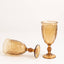 24-Pack Plastic Wine Glasses 10oz â€“ Amber Gold Vintage Goblets with Retro Embossed Design, Elegant Drinkware - 7" Tall