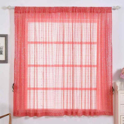 Pack of 2 52"x64â€ Coral Sequin Curtains With Rod Pocket Window Treatment Panels - Clearance SALE