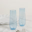 12 Pack Plastic Champagne Glasses in Transparent Blue, Reusable Lightweight Champagne Flutes 9oz
