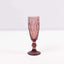 6-Pack Champagne Flute Glasses Transparent Dusty Rose Textured Crystal Cut Design - Chic Wine Goblets for Parties & Events 6oz 8"