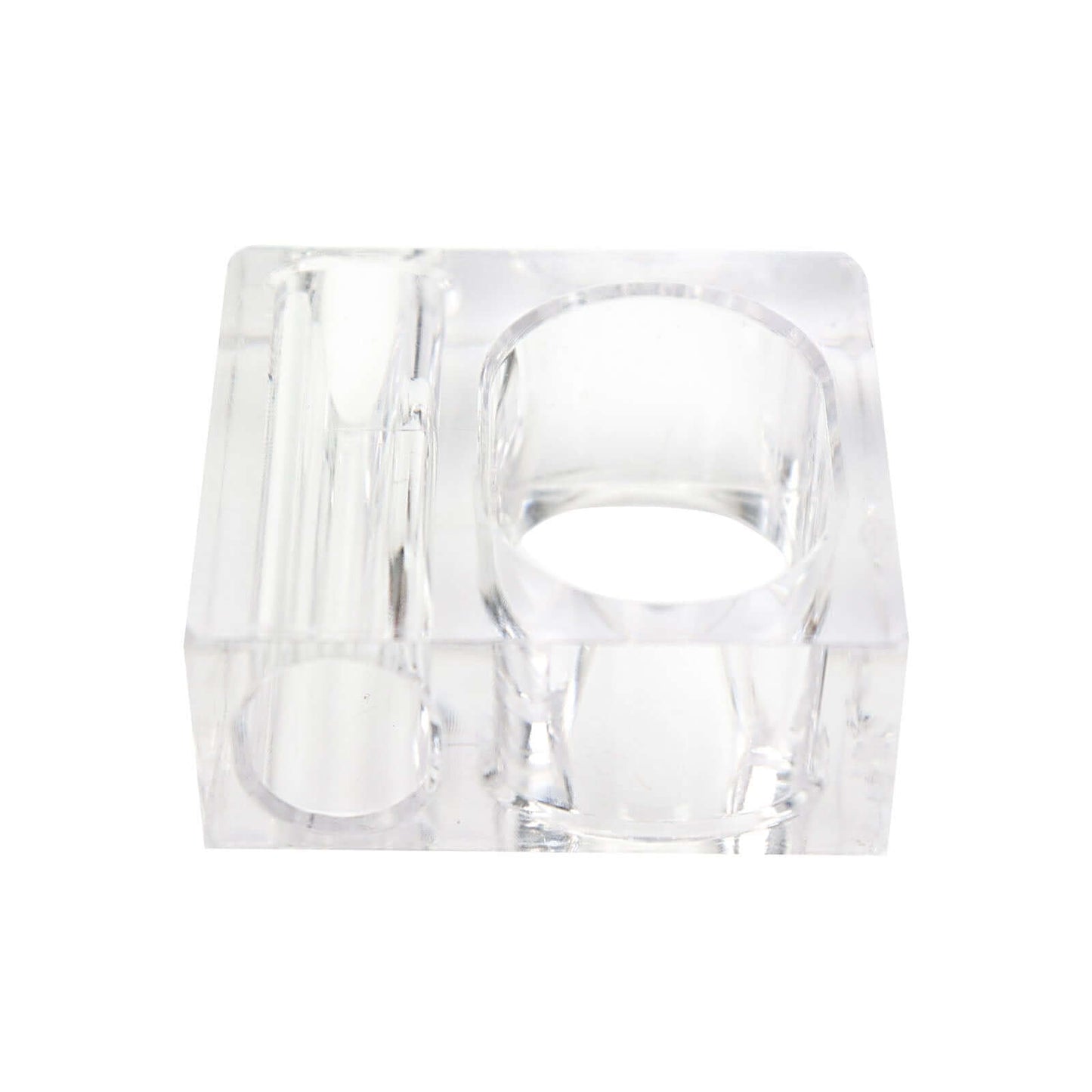 4-Pack Acrylic Napkin Rings 2-in-1 Square Mini Bud Vase Clear - Decorative Flower Napkin Holders for Table Settings