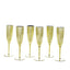 6-Pack Plastic Champagne Flutes in Metallic Gold - Classy Disposable Champagne Glasses for Toasting & Cocktail Parties 5oz