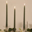 12 Pack 11" Dusty Sage Green Premium Unscented Spiral Wax Taper Candles, Long Burn Wick Dinner Candle Sticks