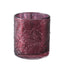 6-Pack Mercury Glass Candle Holders Burgundy Palm Leaf Design - Votive Tealight Holders for Events
