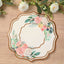 10-Pack Disposable Table Placemats in White with Peony Flowers Print & Rose Gold 13"
