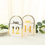 25-Pack 7" Disposable Table Numbers, White Free Standing Double Sided Table Number Place Cards with Metallic Gold Foil Numbers 1-25