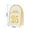 25-Pack 7" Disposable Table Numbers, White Free Standing Double Sided Table Number Place Cards with Metallic Gold Foil Numbers 1-25