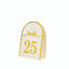 25-Pack 7" Disposable Table Numbers, White Free Standing Double Sided Table Number Place Cards with Metallic Gold Foil Numbers 1-25
