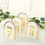 25-Pack 7" Disposable Table Numbers, White Free Standing Double Sided Table Number Place Cards with Metallic Gold Foil Numbers 1-25