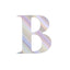 4 Pack 5" Iridescent Alphabet Stickers Banner, Customizable Stick on Letters - B