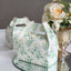 25 Pack White Green Candy Gift Tote Gable Boxes with Eucalyptus Leaves Print, Party Favor Treat Boxes - 6"x3.5"x7"