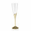 6-Pack Plastic Champagne Flutes Clear/Gold - Stylish Disposable Glasses for Toasts 5oz
