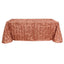 Taffeta 90"x156" Rectangle Tablecloth Terracotta (Rust) | 3D Leaf Petal Design Seamless Table Cover