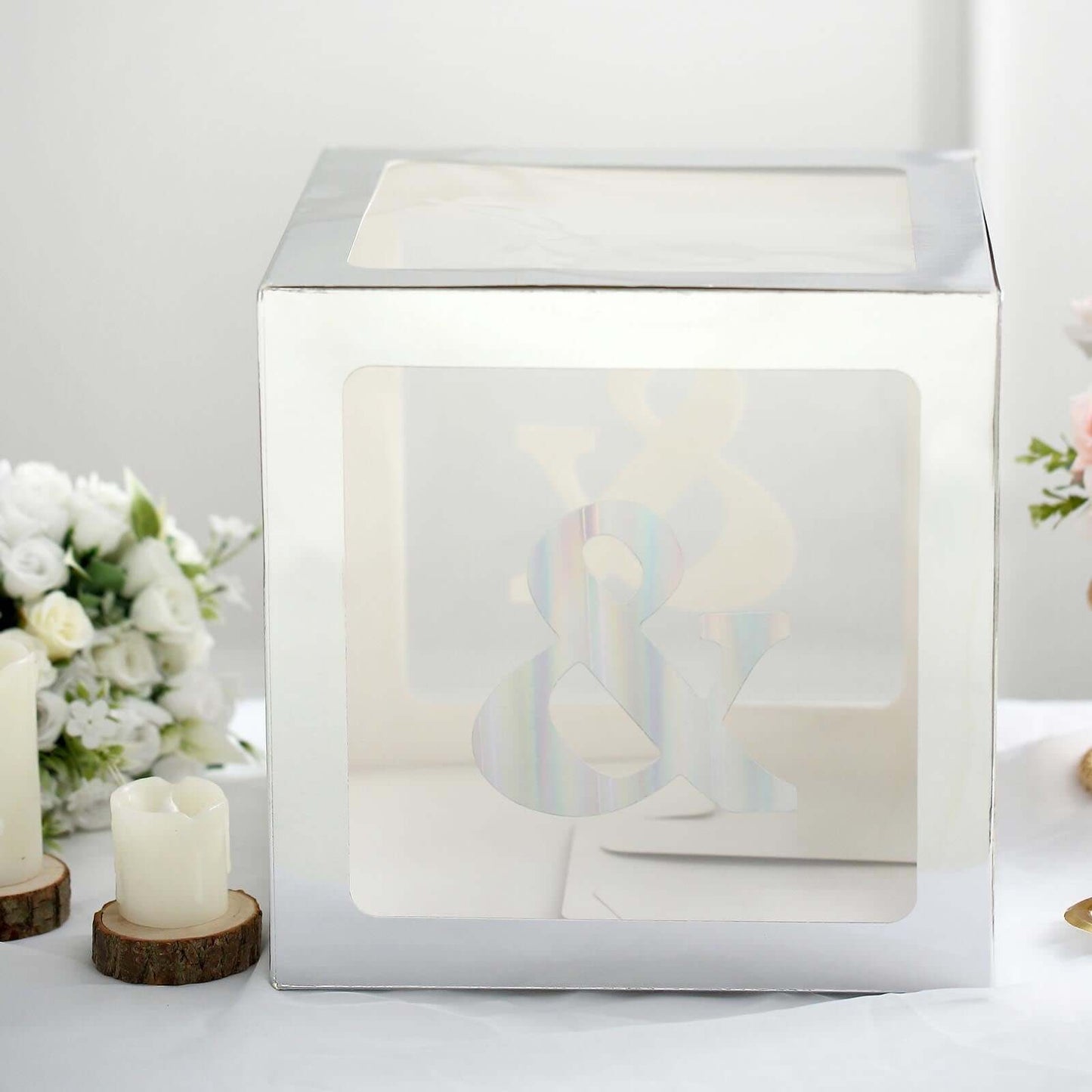 4 Pack 5" Iridescent Alphabet Symbol "&" Sticker Banners, Customizable Stick On Letters