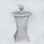 Metallic Spandex 36" Fitted Glitter Round Cocktail Table Cover Silver - Stretch Fit for High Top Tables