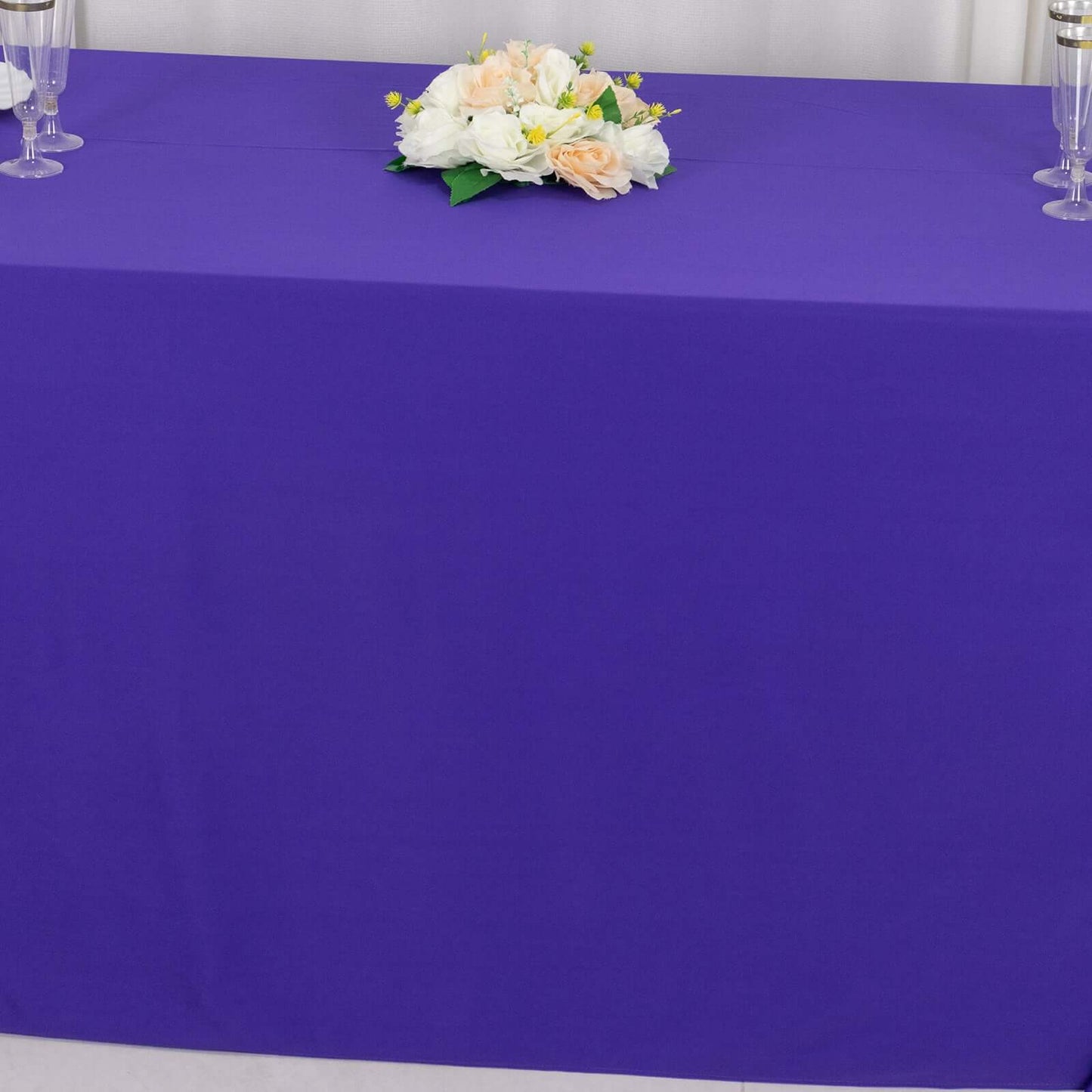 Scuba Rectangular 90"x132" Tablecloth Purple - Wrinkle Free, Stain Resistant & Seamless Table Cover