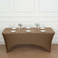 Stretch Spandex 6ft Rectangle Tablecloth Taupe - Durable Form-Fitting Table Cover