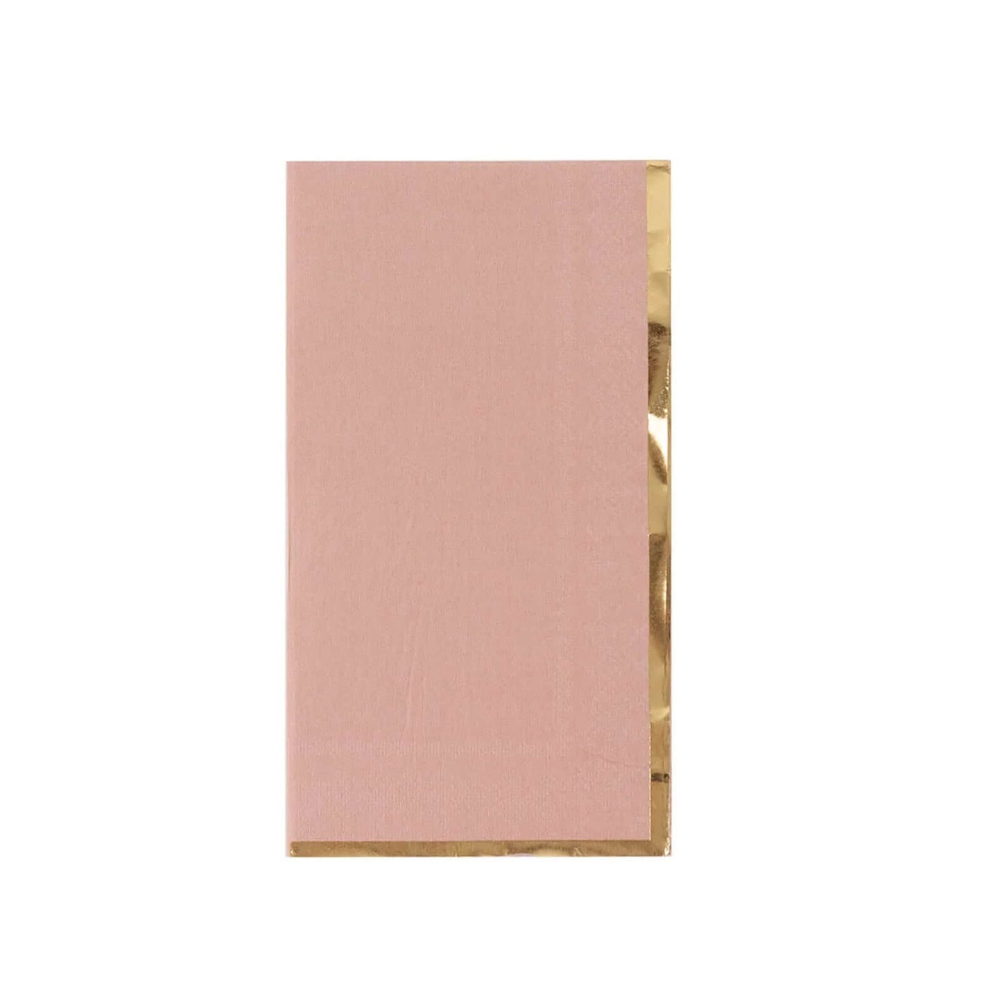 50-Pack Paper Dinner Napkins Dusty Rose with Gold Foil Edge 2 Ply - Stylish Disposable Napkins