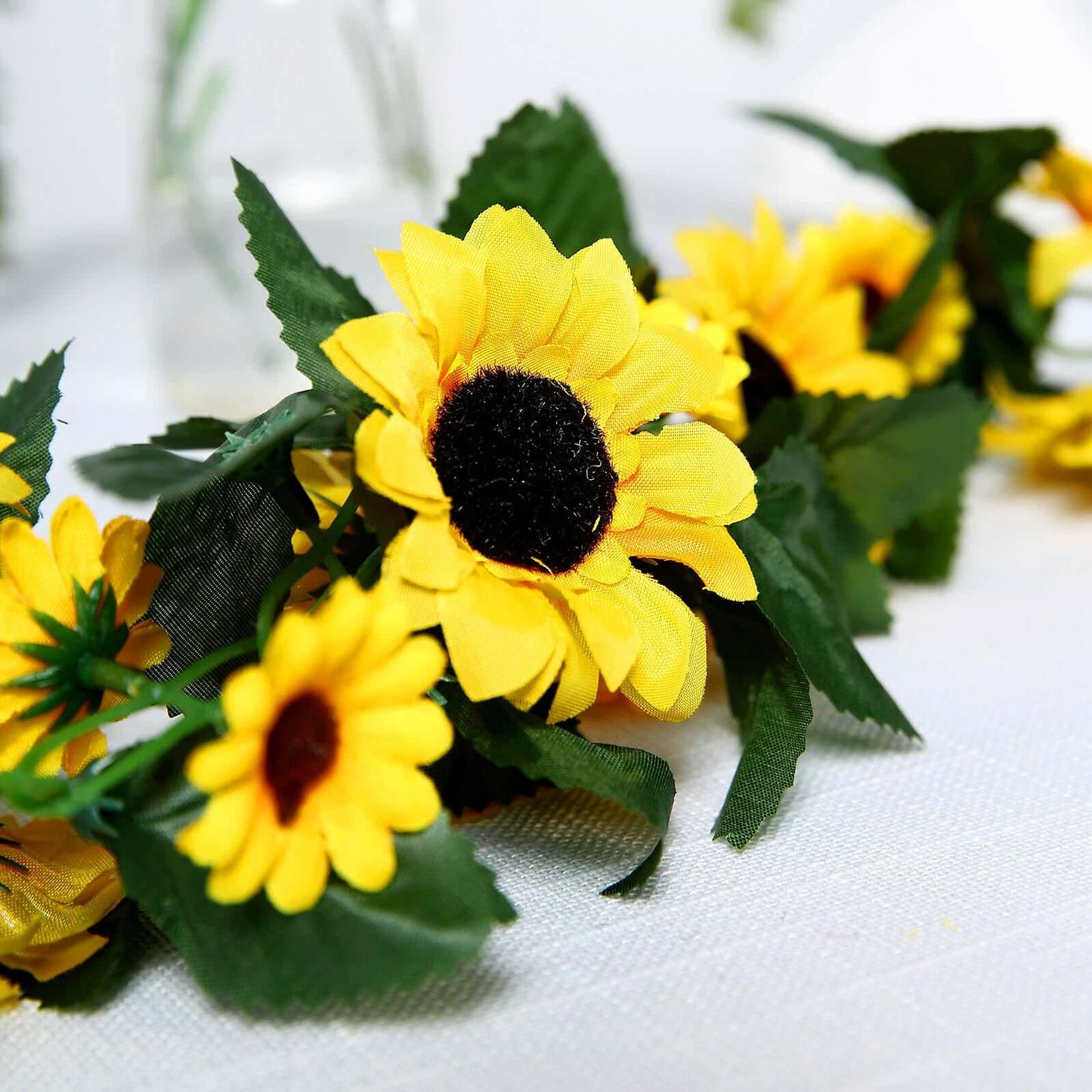 6.5ft Artificial Silk Sunflower Table Garland, Flower Vine Chain