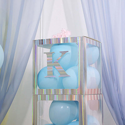 4 Pack 5" Iridescent Alphabet Stickers Banner, Customizable Stick on Letters - K