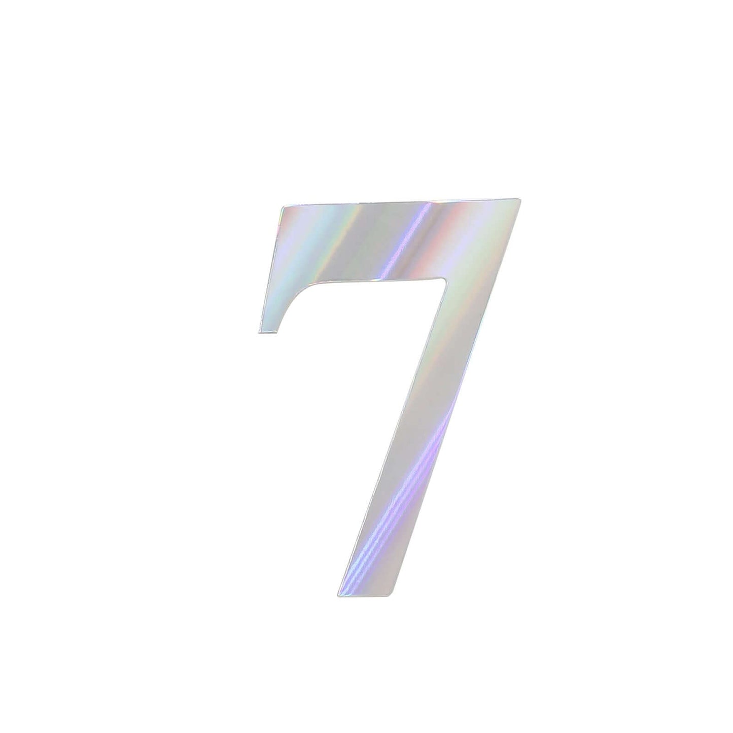 4-Pack Stickers Banner Custom 0-9 Number "7" Design Iridescent - Milestone Age and Date Stick-On Numbers 5"