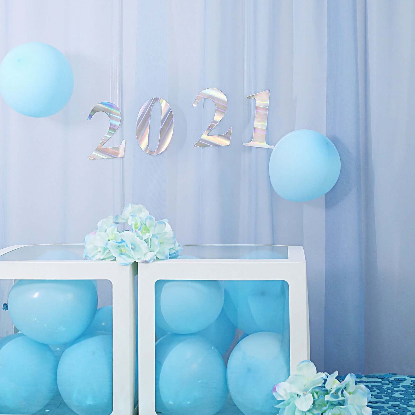 4-Pack Stickers Banner Custom 0-9 Number "4" Design Iridescent - Milestone Age and Date Stick-On Numbers 5"