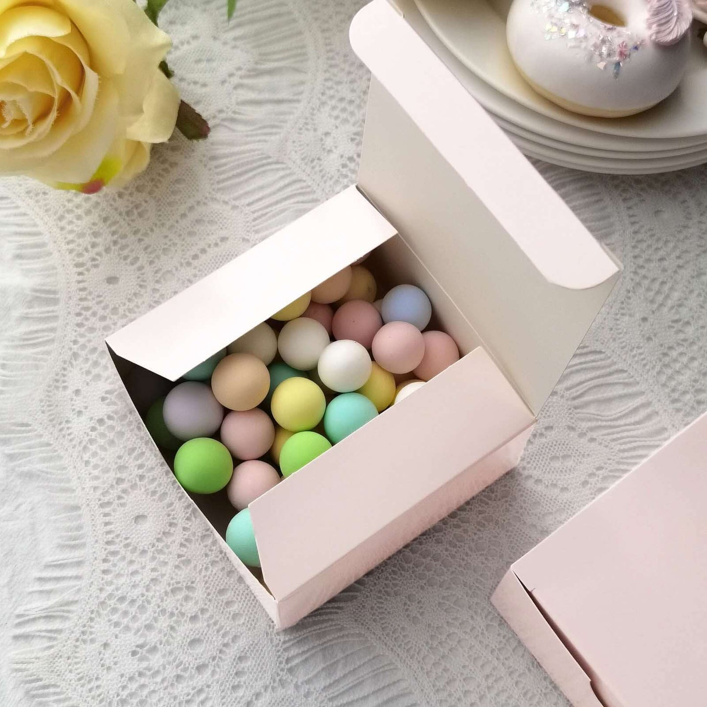 100 Pack 4"x4"x2" Blush Cake Cupcake Party Favor Gift Boxes, DIY