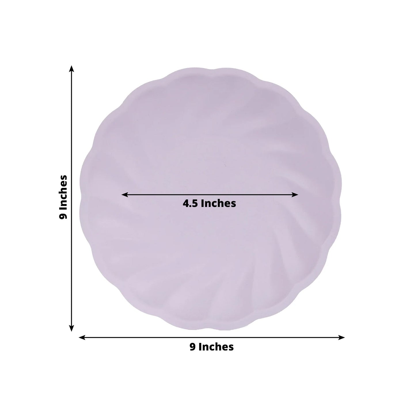 20 Pack Biodegradable Dinner Plates in Lavender Lilac â€“ 9" Swirl Scalloped Pastel Color Compostable Bamboo Party Plates, Elegant Disposable Tableware
