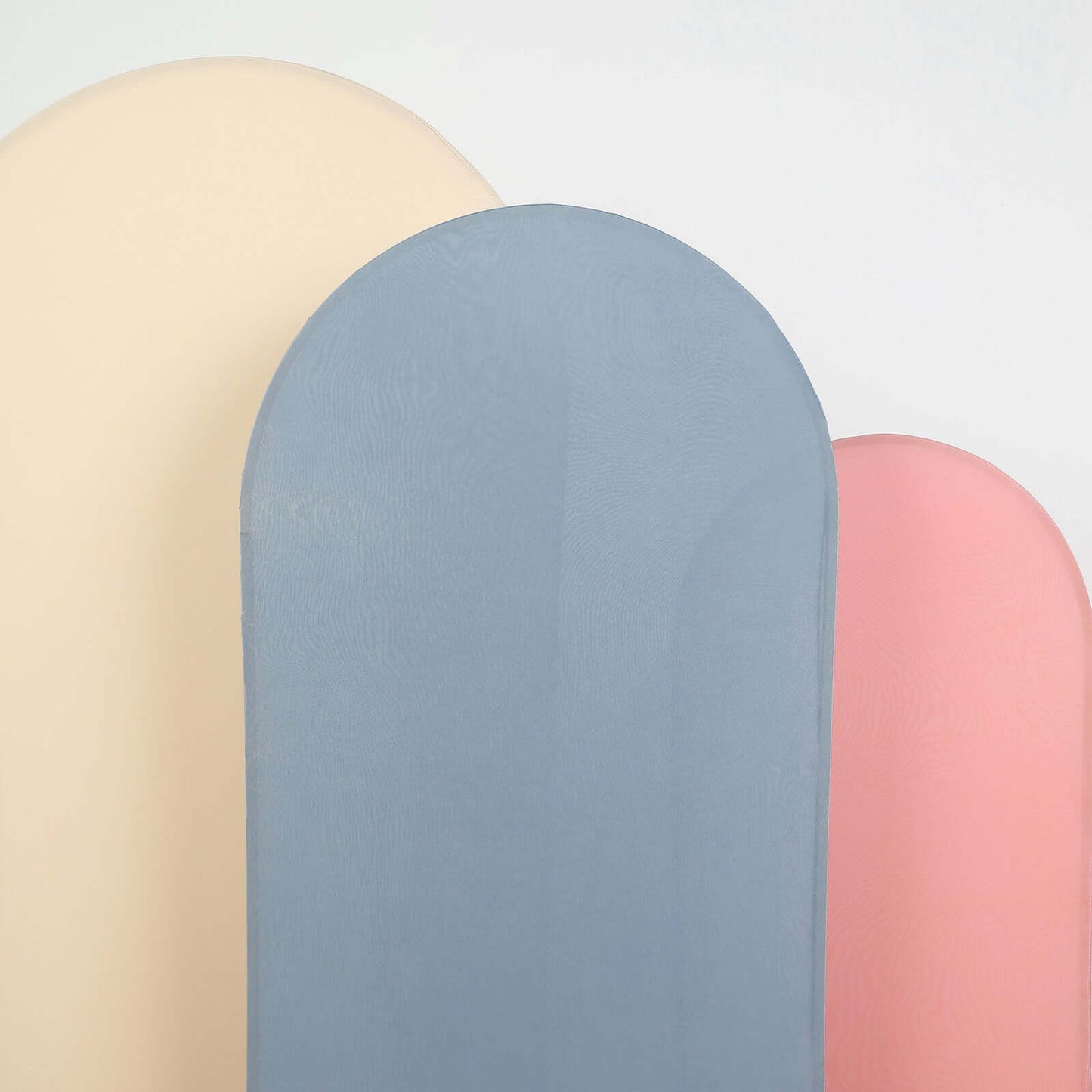 6ft Matte Dusty Blue Spandex Fitted Chiara Backdrop Stand Cover For Round Top Wedding Arch