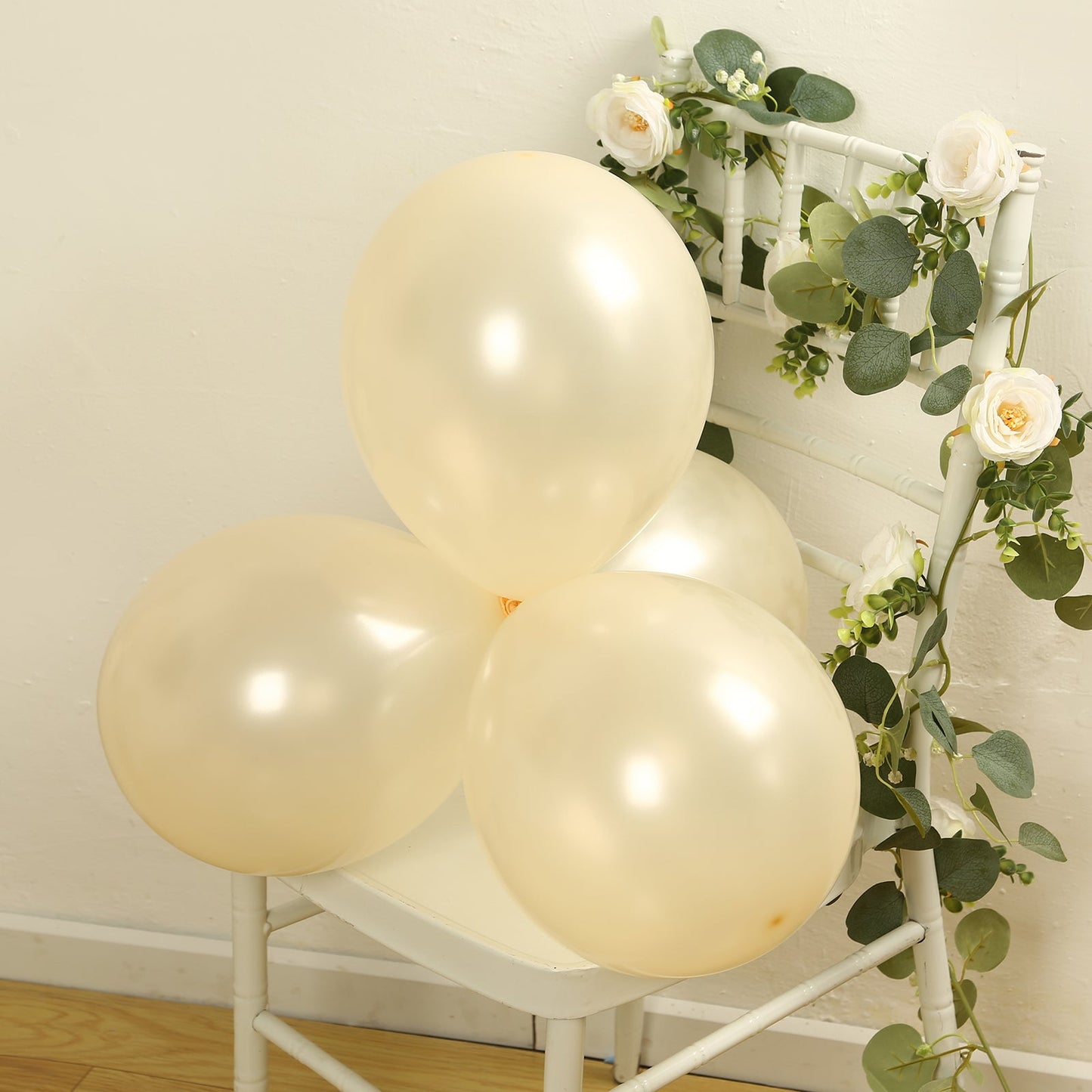 50 Pack Matte Pastel Cream Biodegradable Balloons 12", Round Eco-friendly Thick Latex Party Balloons