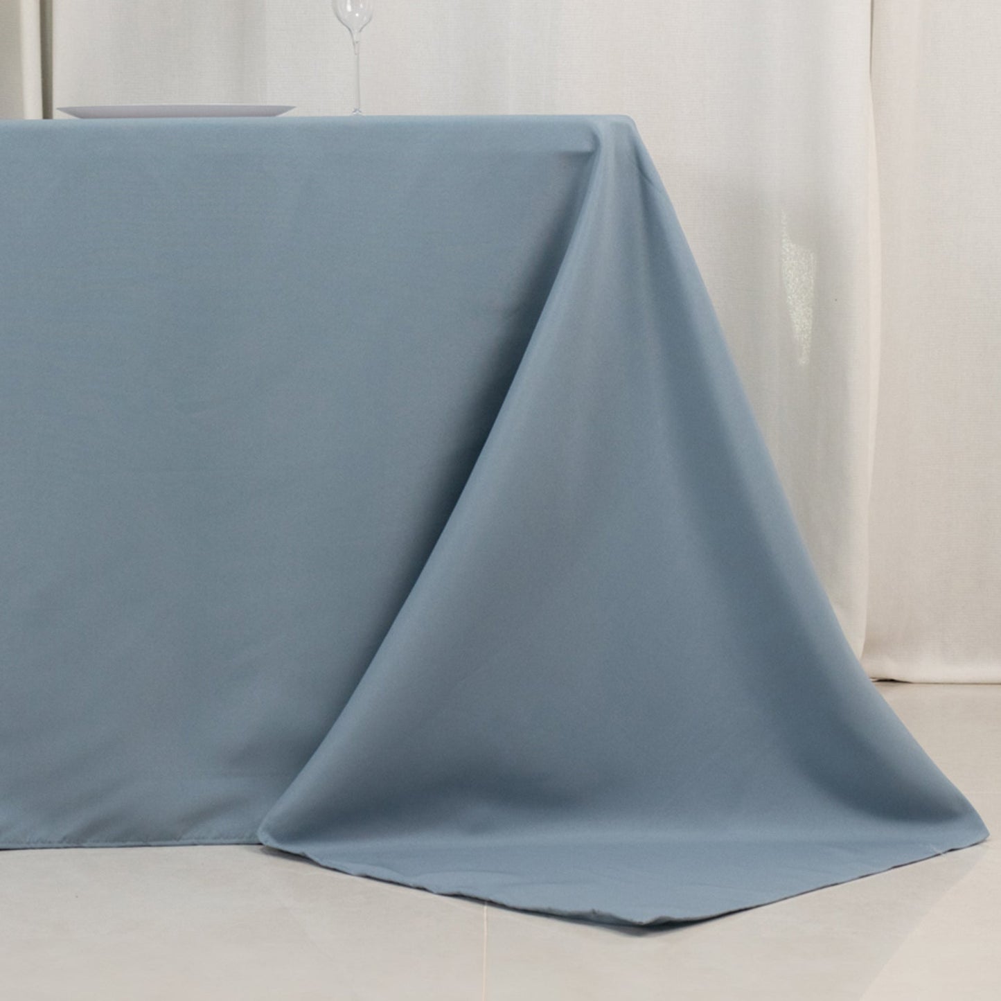 Premium Polyester 90"x132" Rectangle Tablecloth Dusty Blue - Seamless 220GSM Stain-Resistant Table Cover