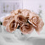 12" Dusty Rose Artificial Velvet-Like Fabric Rose Flower Bouquet Bush