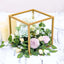 2-Pack Metal Flower Stands Gold Geometric Wedding Centerpieces Square Frame - Compact Design 8"