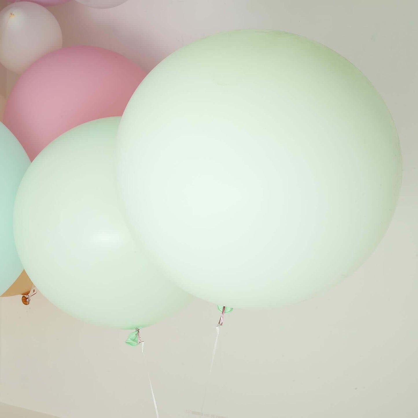 2 Pack 32" Large Matte Pastel Mint Helium Air Premium Latex Balloons