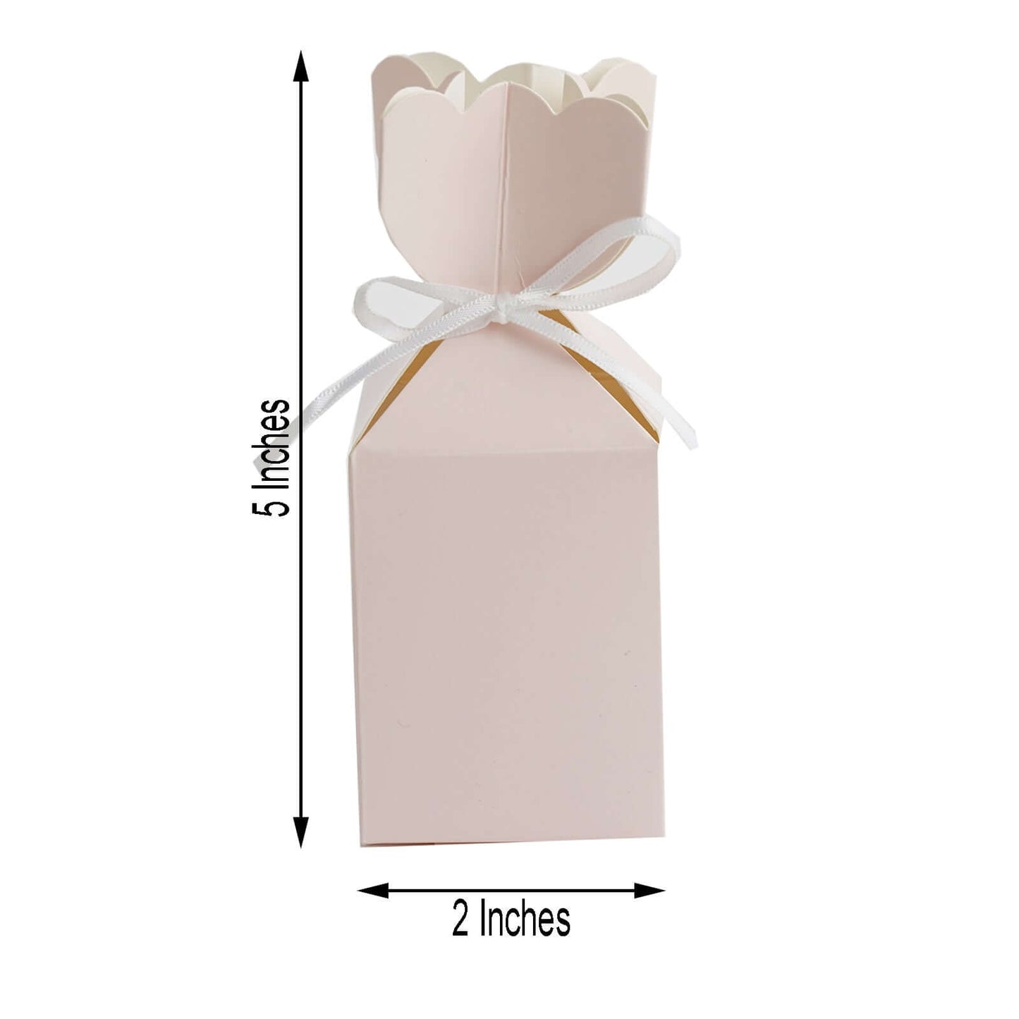 25 Pack Blush Floral Top Satin Ribbon Party Favor Candy Gift Boxes