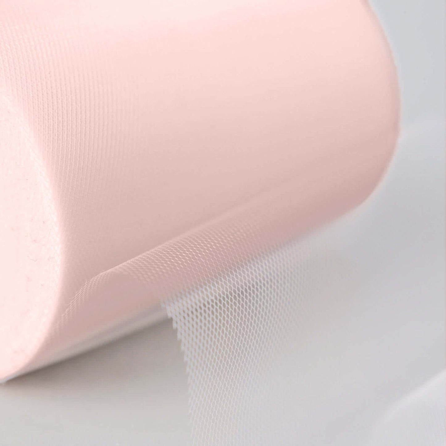 6"x100 Yards Blush Tulle Fabric Bolt, Sheer Fabric Spool Roll For Crafts