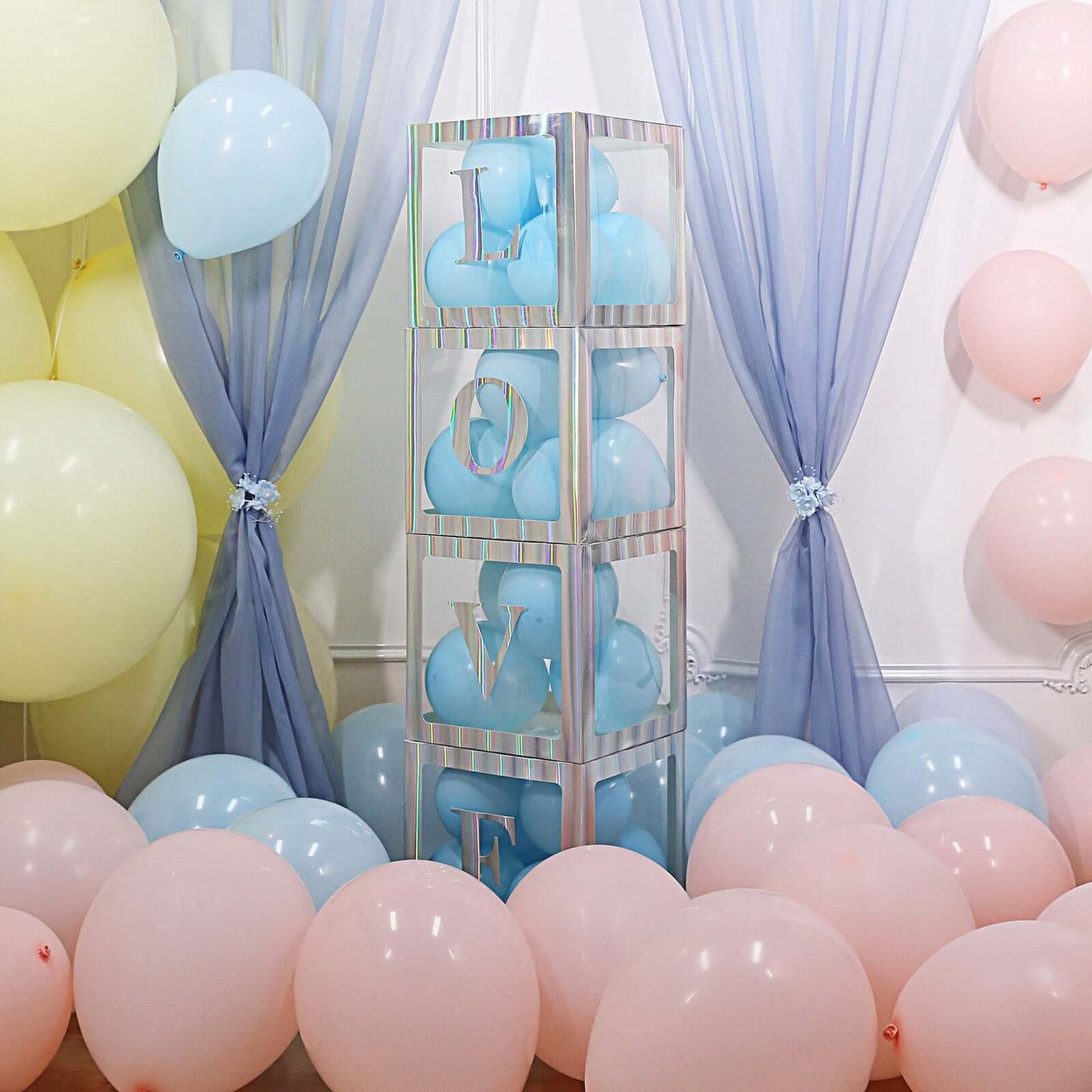 4-Pack Stickers Banner Custom Alphabet "F" Design Iridescent - Text Stick-On Decorative Letters 5"