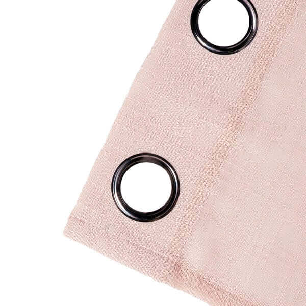 2 Pack Handmade Blush Faux Linen Curtains 52"x64", Curtain Panels With Chrome Grommets -