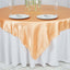 Satin 72"x72" Table Overlay Square Tablecloth Peach - Smooth Finish Table Cover