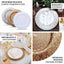6-Pack Plastic Round Charger Plates 13" in Silver with Embossed Peacock Pattern, Stylish Disposable Charger Tableware