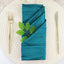 5 Pack Taffeta 20"x20" Napkins Peacock Teal - Accordion Crinkle Dinner Napkins