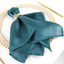 5 Pack Satin 20"x20" Napkins Peacock Teal - Luxurious Shine & Smooth Dinner Napkins