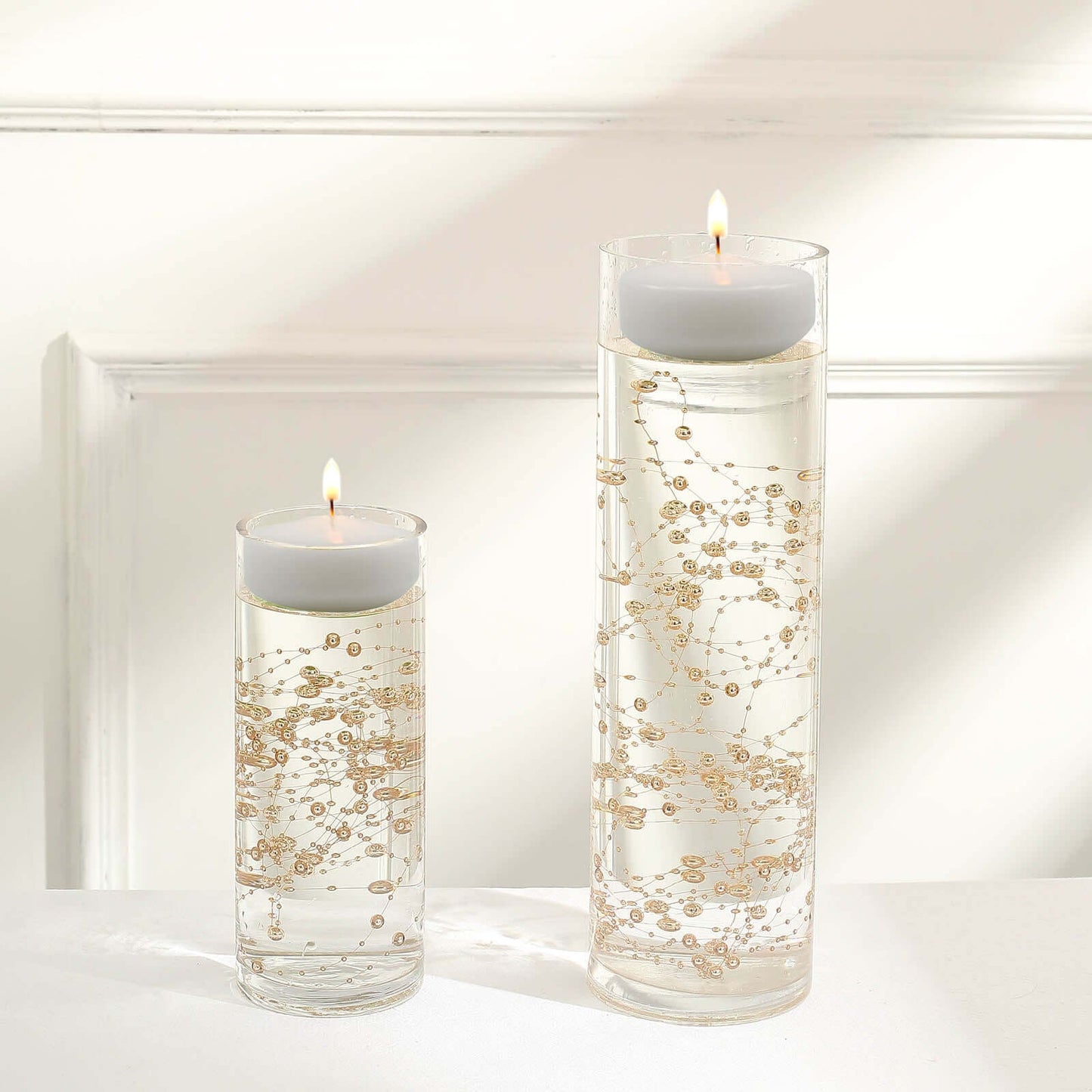 Faux Pearl String Beads Vase Filler - Rose Gold DIY Craft Fishing Line Pearl Chains 100ft